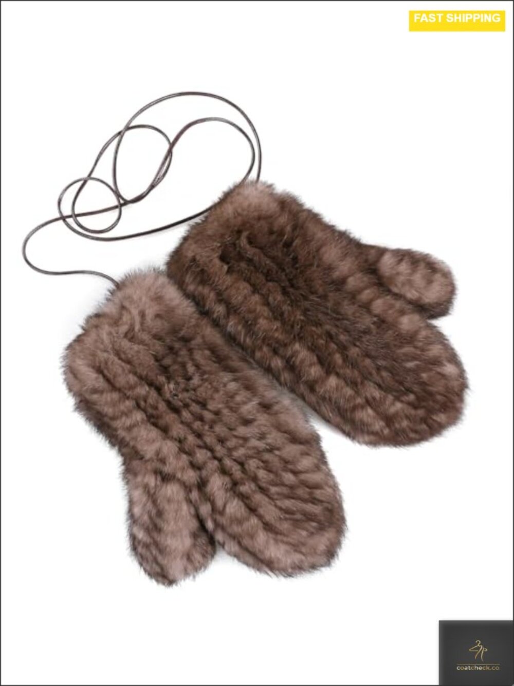 Luxury Women's Genuine Rabbit Fur Knitted Mittens - Soft Winter Cold Weather
